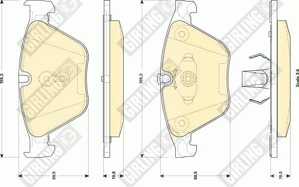 Girling 6118542 - Тормозные колодки, дисковые, комплект autospares.lv