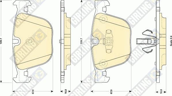 Girling 6118572 - Тормозные колодки, дисковые, комплект autospares.lv