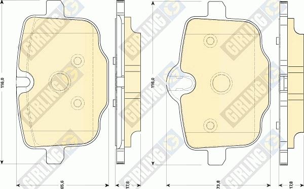 Girling 6118691 - Тормозные колодки, дисковые, комплект autospares.lv