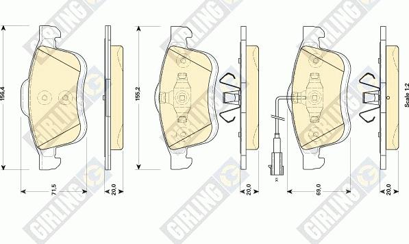 Girling 6118644 - Тормозные колодки, дисковые, комплект autospares.lv