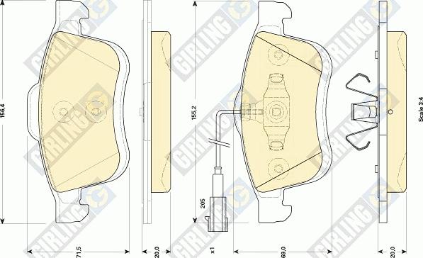 Girling 6118654 - Тормозные колодки, дисковые, комплект autospares.lv