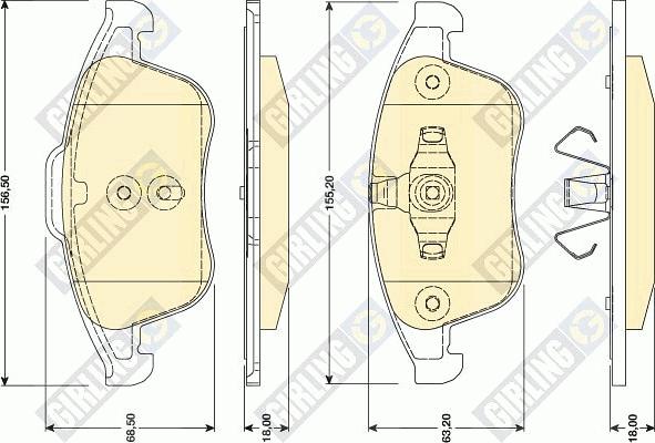 Girling 6118082 - Тормозные колодки, дисковые, комплект autospares.lv