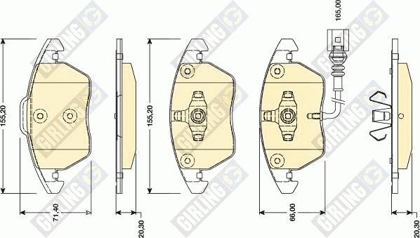 Girling 6118072 - Тормозные колодки, дисковые, комплект autospares.lv