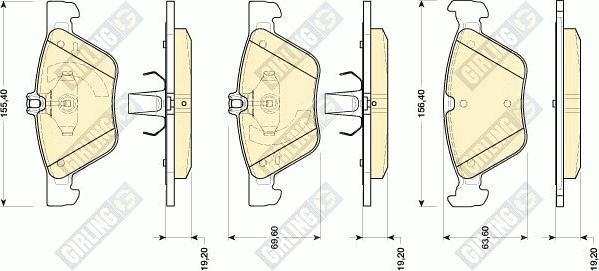 Girling 6118152 - Тормозные колодки, дисковые, комплект autospares.lv