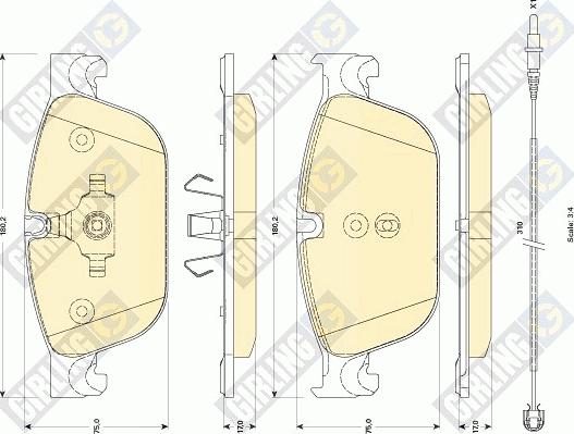 Girling 6118892 - Тормозные колодки, дисковые, комплект autospares.lv