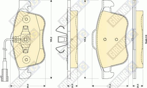 Girling 6118802 - Тормозные колодки, дисковые, комплект autospares.lv