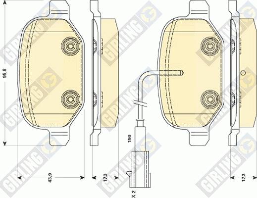 Girling 6118811 - Тормозные колодки, дисковые, комплект autospares.lv