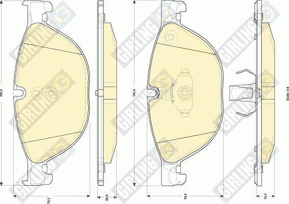 Girling 6118382 - Тормозные колодки, дисковые, комплект autospares.lv