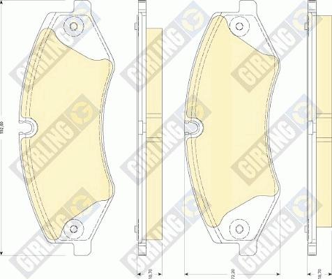 Girling 6118251 - Тормозные колодки, дисковые, комплект autospares.lv