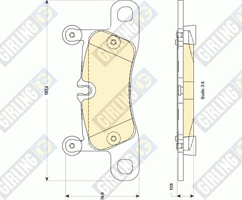 Girling 6118759 - Тормозные колодки, дисковые, комплект autospares.lv