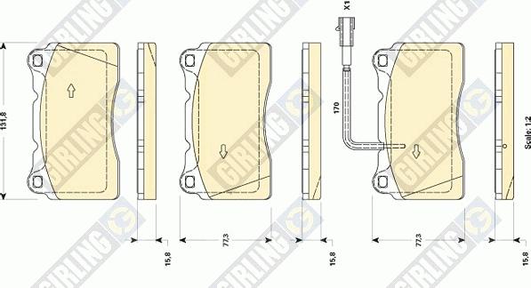 Girling 6118719 - Тормозные колодки, дисковые, комплект autospares.lv