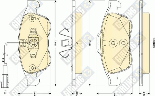 Girling 6118732 - Тормозные колодки, дисковые, комплект autospares.lv