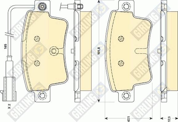 Girling 6118724 - Тормозные колодки, дисковые, комплект autospares.lv