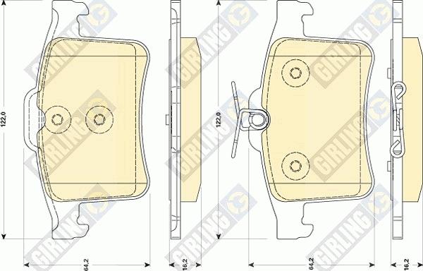 Girling 6118772 - Тормозные колодки, дисковые, комплект autospares.lv