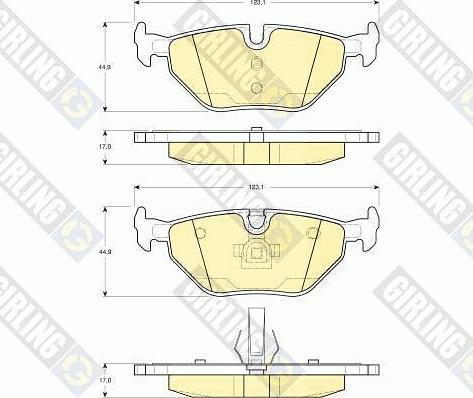 Girling 6113442 - Тормозные колодки, дисковые, комплект autospares.lv