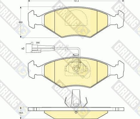 Girling 6113402 - Тормозные колодки, дисковые, комплект autospares.lv