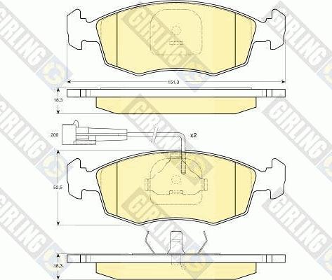 Girling 6113412 - Тормозные колодки, дисковые, комплект autospares.lv