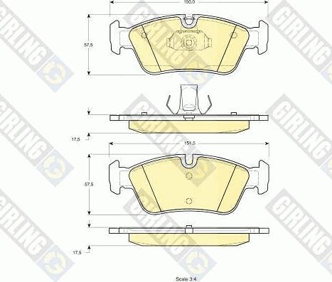 Girling 6113482 - Тормозные колодки, дисковые, комплект autospares.lv