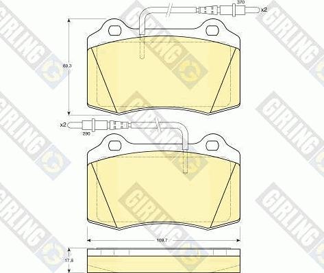 Girling 6113599 - Тормозные колодки, дисковые, комплект autospares.lv