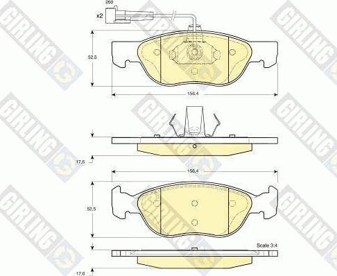 Girling 6113642 - Тормозные колодки, дисковые, комплект autospares.lv