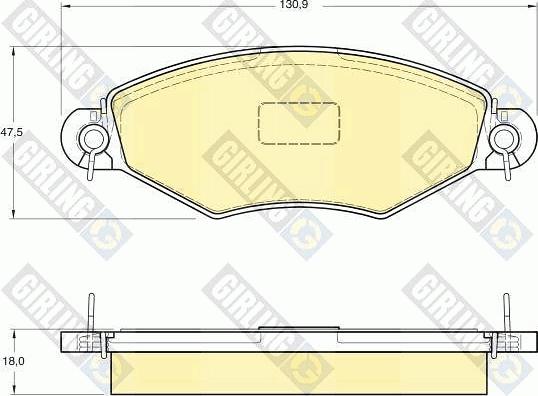 Girling 6113614 - Тормозные колодки, дисковые, комплект autospares.lv