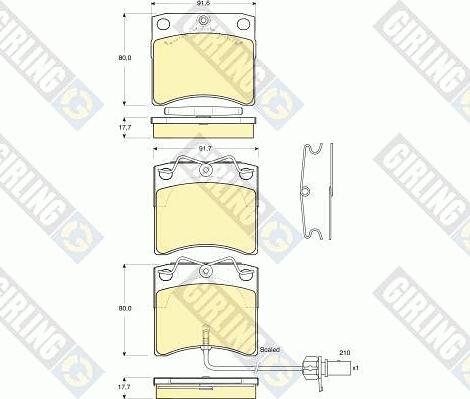 Girling 6113681 - Тормозные колодки, дисковые, комплект autospares.lv