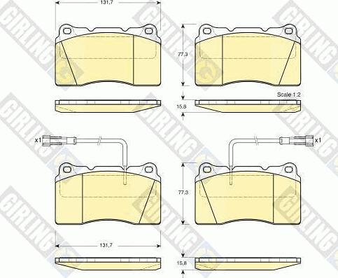 Girling 6113639 - Тормозные колодки, дисковые, комплект autospares.lv