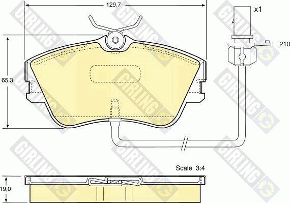 Girling 6113671 - Тормозные колодки, дисковые, комплект autospares.lv