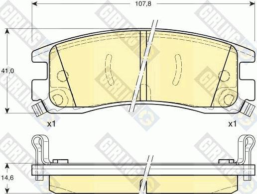 Girling 6113099 - Тормозные колодки, дисковые, комплект autospares.lv