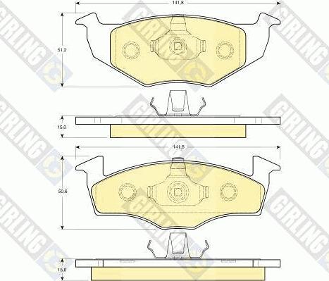 Girling 6113062 - Тормозные колодки, дисковые, комплект autospares.lv