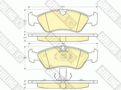 Girling 6113002 - Тормозные колодки, дисковые, комплект autospares.lv