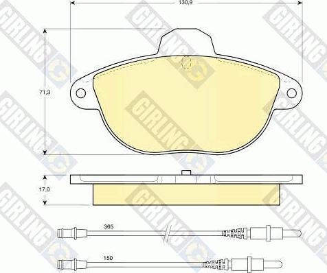 Girling 6113013 - Тормозные колодки, дисковые, комплект autospares.lv