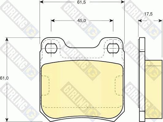 Girling 6113022 - Тормозные колодки, дисковые, комплект autospares.lv