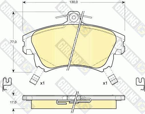 Girling 6113131 - Тормозные колодки, дисковые, комплект autospares.lv