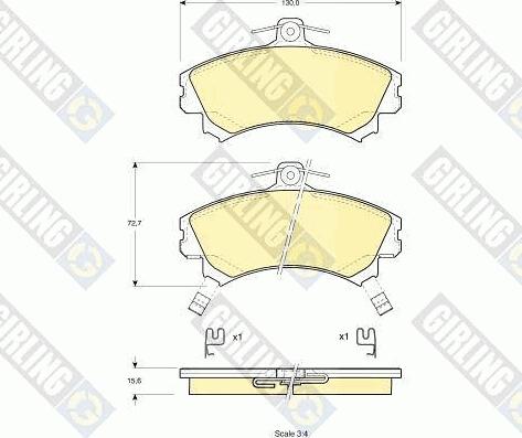 Girling 6113171 - Тормозные колодки, дисковые, комплект autospares.lv