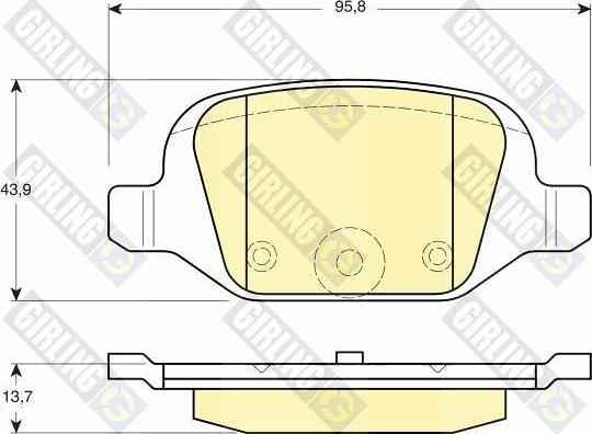 Girling 6113841 - Тормозные колодки, дисковые, комплект autospares.lv