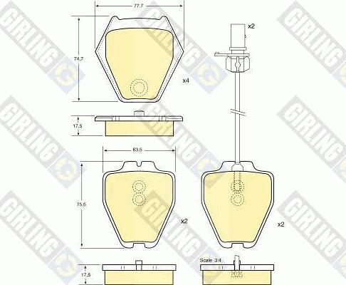 Girling 6113811 - Тормозные колодки, дисковые, комплект autospares.lv