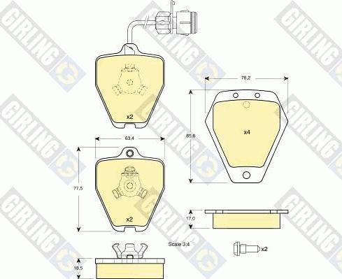 Girling 6113291 - Тормозные колодки, дисковые, комплект autospares.lv