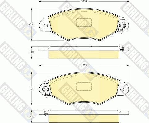 Girling 6113213 - Тормозные колодки, дисковые, комплект autospares.lv