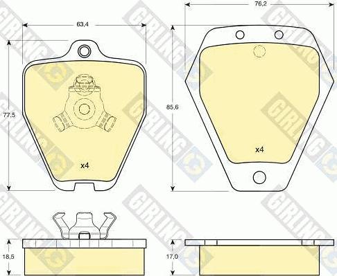 Girling 6113231 - Тормозные колодки, дисковые, комплект autospares.lv