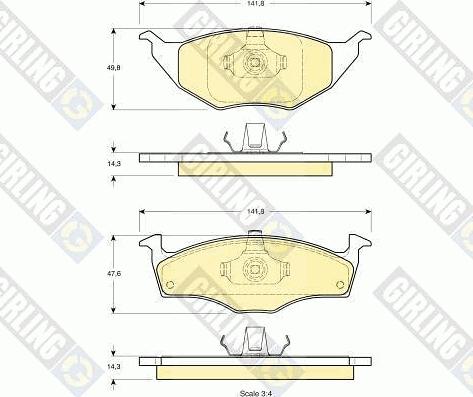 Girling 6113752 - Тормозные колодки, дисковые, комплект autospares.lv