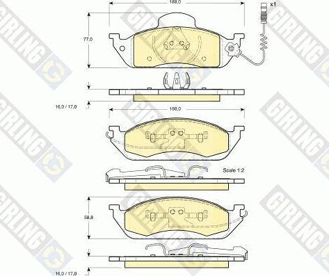 Girling 6113785 - Тормозные колодки, дисковые, комплект autospares.lv