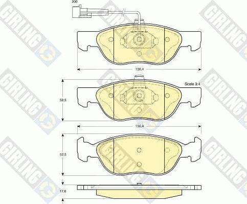 Girling 6112902 - Тормозные колодки, дисковые, комплект autospares.lv