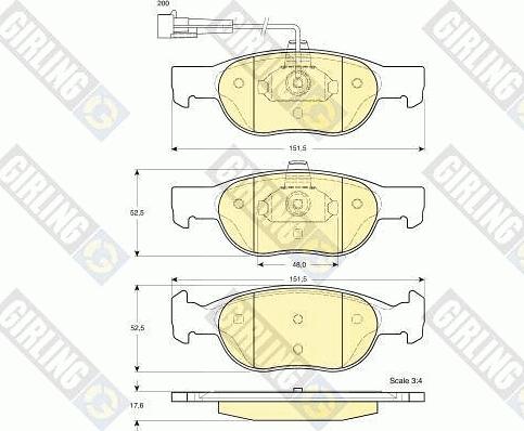 Girling 6112912 - Тормозные колодки, дисковые, комплект autospares.lv