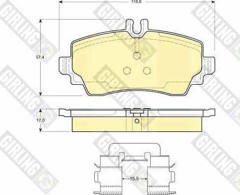 Girling 6112921 - Тормозные колодки, дисковые, комплект autospares.lv