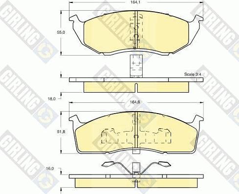 Girling 6112443 - Тормозные колодки, дисковые, комплект autospares.lv