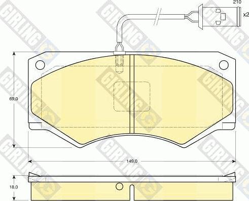 Girling 6112489 - Тормозные колодки, дисковые, комплект autospares.lv