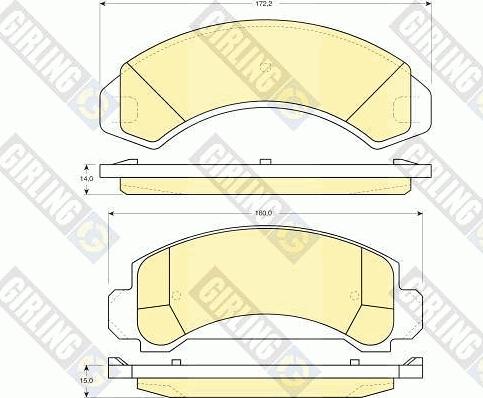 Girling 6112429 - Тормозные колодки, дисковые, комплект autospares.lv