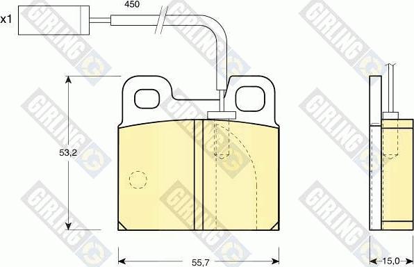 Girling 6112502 - Тормозные колодки, дисковые, комплект autospares.lv