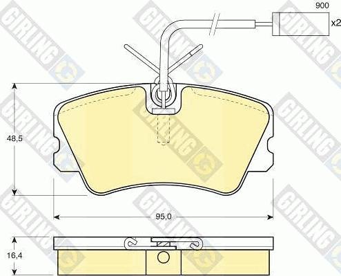 Girling 6112511 - Тормозные колодки, дисковые, комплект autospares.lv